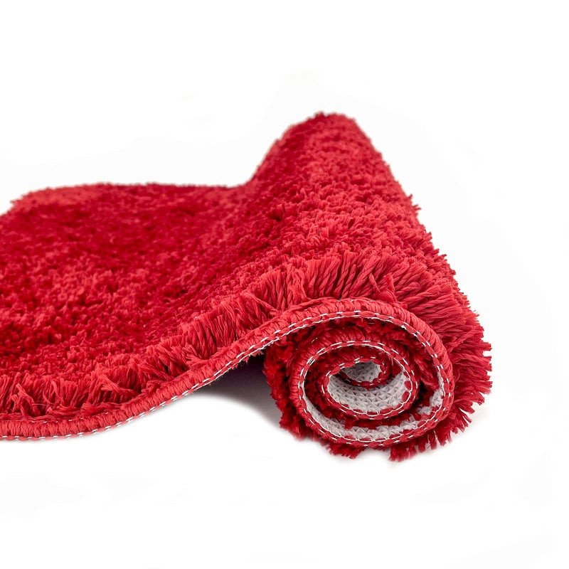 Eanpet Shaggy Bathroom Rugs NonSlip Chenille Bath Mat for Bathroom Microfiber Water Absorbent Soft Bathroom Mats Shower Mat Machine Washable Bath Rug for Kids Shower Tub16 x 24Red