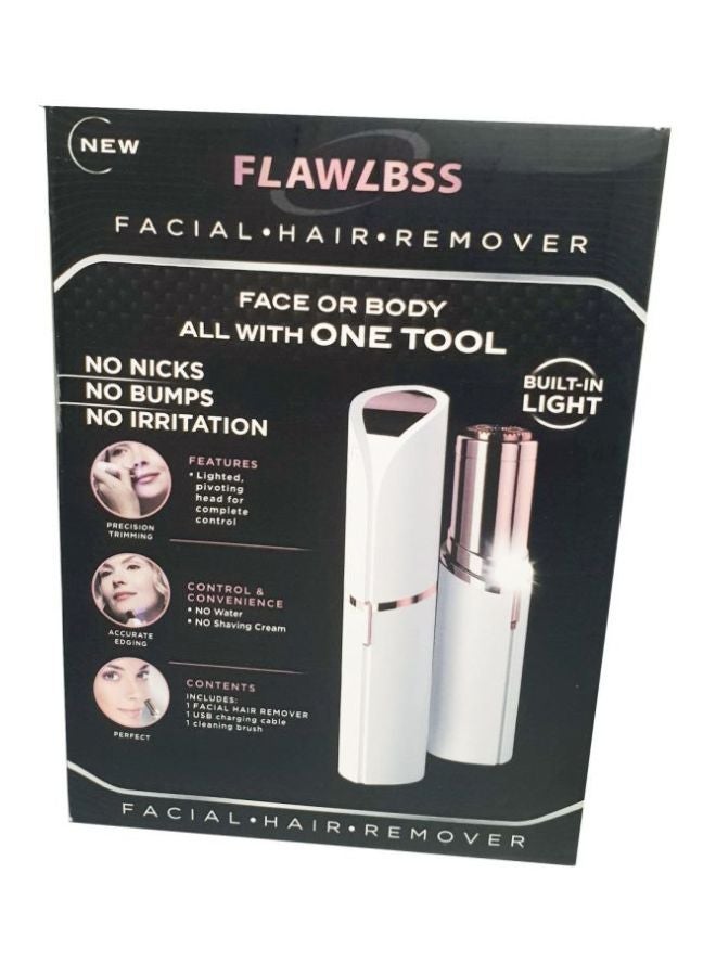 ELTRAZONE Flawlbss Facial Hair Remover for Women – White/Pink – Gentle, Painless Hair Removal Tool for Face, Chin, Upper Lip & Cheeks – USB Rechargeable, Built-in LED Light, Compact & Travel-Friendly – Suitable for Daily Use on Sensitive Skin - Image 3