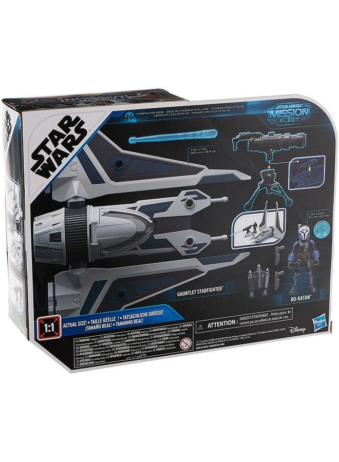 STAR WARS Hasbro Mission Fleet Stellar Class Bo-Katan Gauntlet Starfighter Starfighter Siege 2.5-Inch-Scale Figure & Vehicle, Kids Ages 4 and Up (F1139) - Image 2