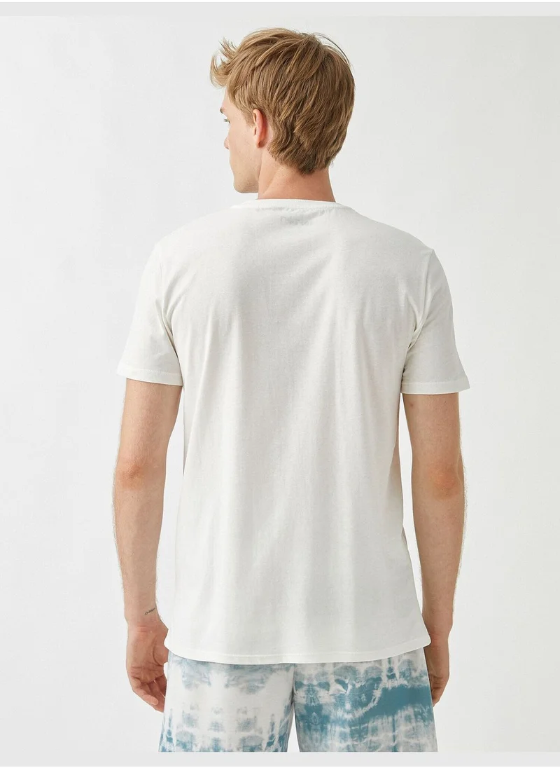 KOTON Slogan T-shirt Printed Cotton