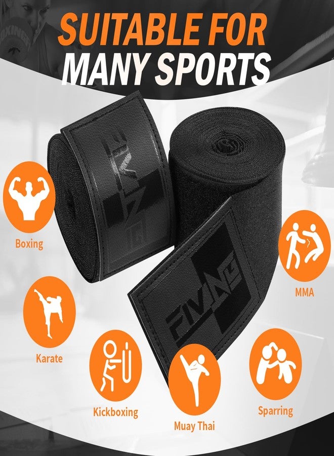 FIVING Premium Handwraps 180 inches Elastic Hand Wraps with Thumb Loop for Boxing, MMA, Muay Thai and Other Martial Arts 4m for Men & Women (Black, 4.5m) - Image 5