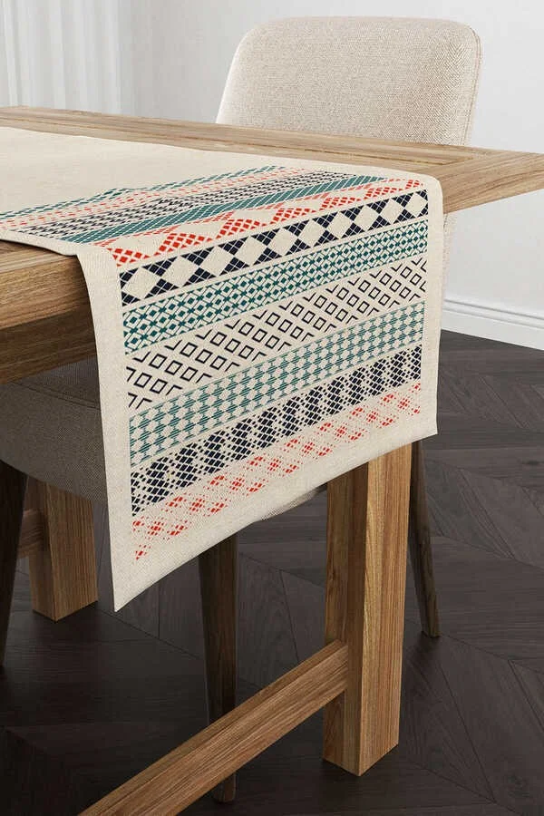 Cango Home Cream Orange Ethnic Rug Patterned Digital Printed Runner CGH1108-RN