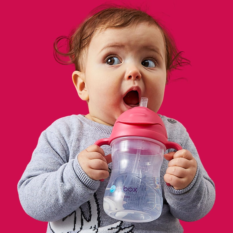 b.box Sippy Cup with Weighted Straw. Drink from any Angle, Leak Proof, Spill Proof, Easy Grip. BPA Free, Dishwasher Safe. For Babies 6m+ to Toddlers (Banana Split, 8oz) - Image 2