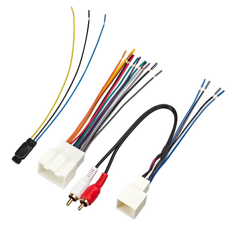RED WOLF Radio Wiring Harness RCA Plug with 12V to 5V Step Down Converter Kit for 2000-2004 Ford Mustang Explorer, Lincoln 1999-2003 Aftermarket Radio CD Player Receiver Amplifier Sound System - Image 1