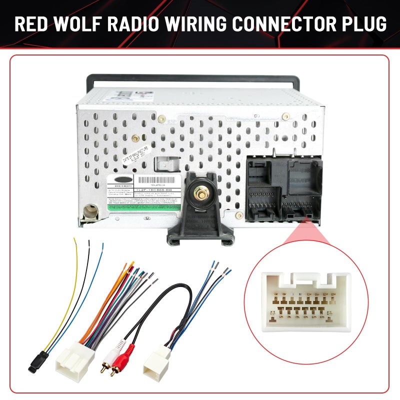 RED WOLF Radio Wiring Harness RCA Plug with 12V to 5V Step Down Converter Kit for 2000-2004 Ford Mustang Explorer, Lincoln 1999-2003 Aftermarket Radio CD Player Receiver Amplifier Sound System - Image 5
