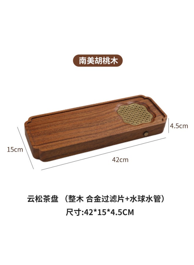Walnut Wood Rectangular Tea Tray, Cloud-shaped Dry Tea Tray, Tea Table, Tea Set, Wooden Light Luxury Vintage Style