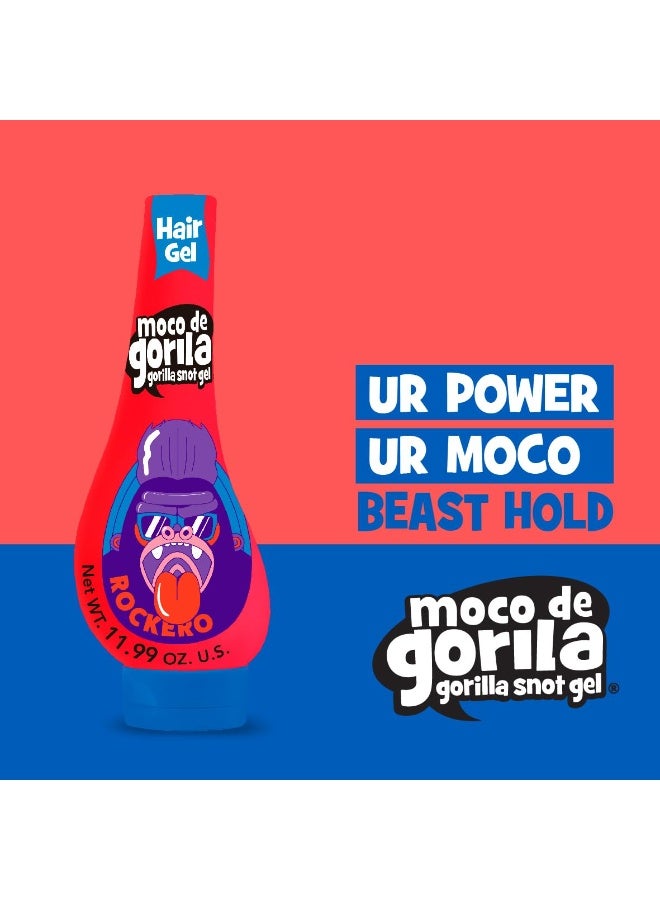 Moco de Gorila موكو دي غوريلا، جل تصفيف الشعر إكسبلوسيف روكر، ثبات طويل الأمد، يمكن إعادة تنشيطه بالماء، عبوة 3 من 11.92 أونصة لكل منها، 3 زجاجات قابلة للضغط. - Image 5