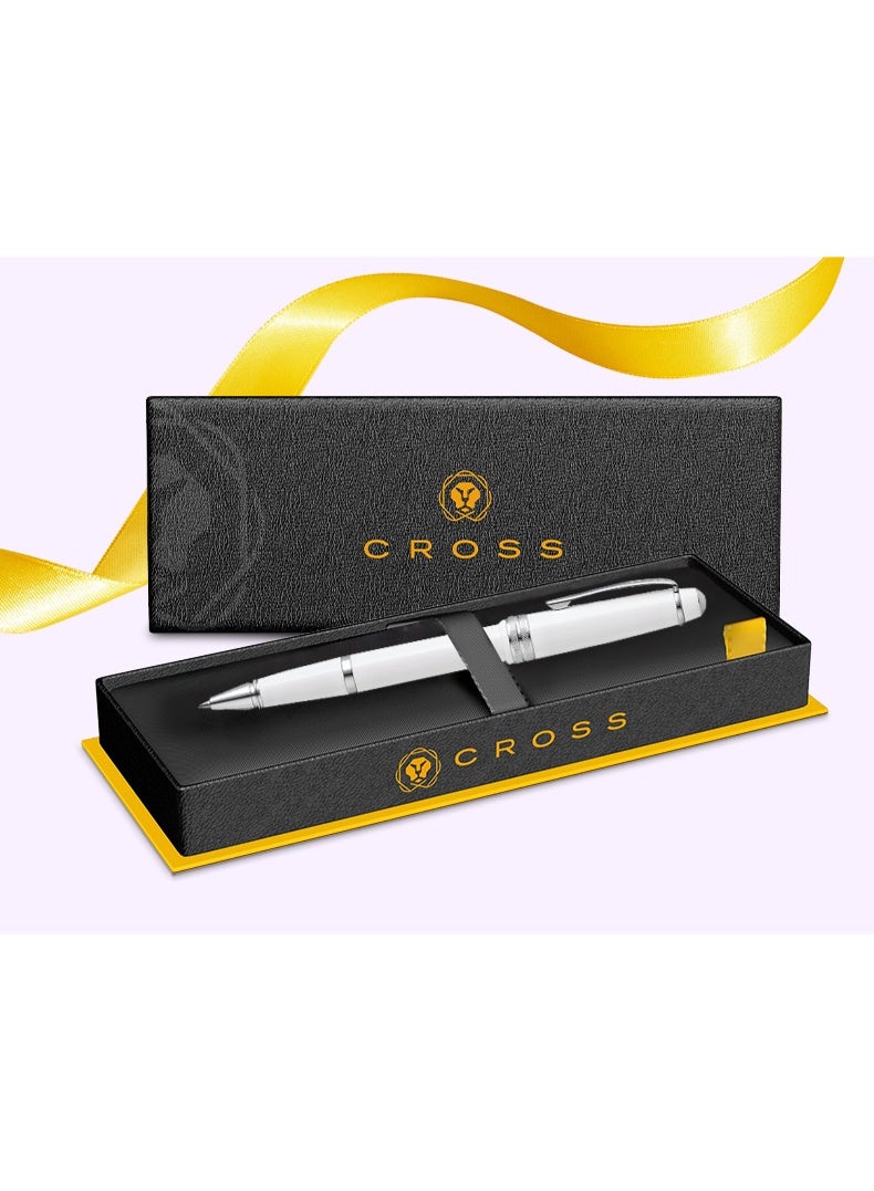 Cross Bailey Light Polished Black Resin Pen with Gold Nib (Ivory White Gold Clip) - Image 3