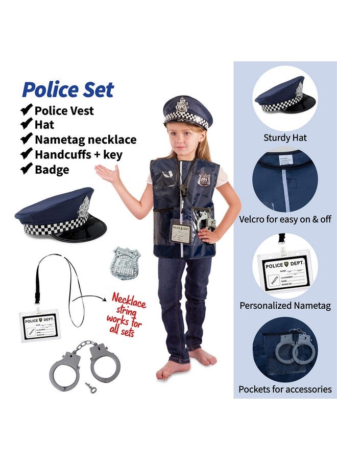 Born Toys Premium 16pcs Costume Dress up Set for Kids Ages 3-7 Fireman,Police Costume, and Doctor All Sets are Washable and Have Accessories - Image 4