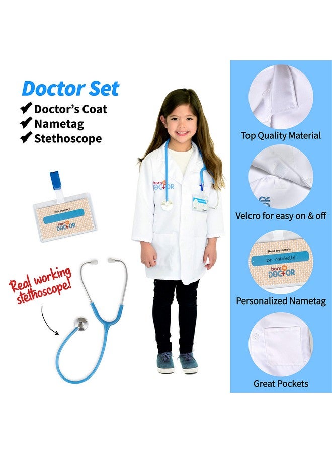 Born Toys Premium 16pcs Costume Dress up Set for Kids Ages 3-7 Fireman,Police Costume, and Doctor All Sets are Washable and Have Accessories - Image 5