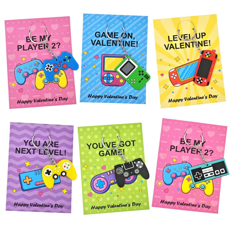 Leetous Bulk Valentines Non Candy Gifts Toys Party Favors for Kids School 48 Pack Valentines Video Game Keychains Exchange Cards for Boys Girls Goodie Bag Stuffers Fillers Games Activities for Students - Image 3