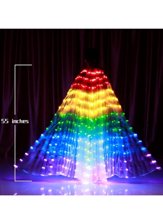 Generic LED Wing Light Up Wings LED  erfly Wings Belly Dance Wings with Telescopic Stick for Stage Show Glow Light Up Costume Party Club Wear Wings for Women Party  - Image 2