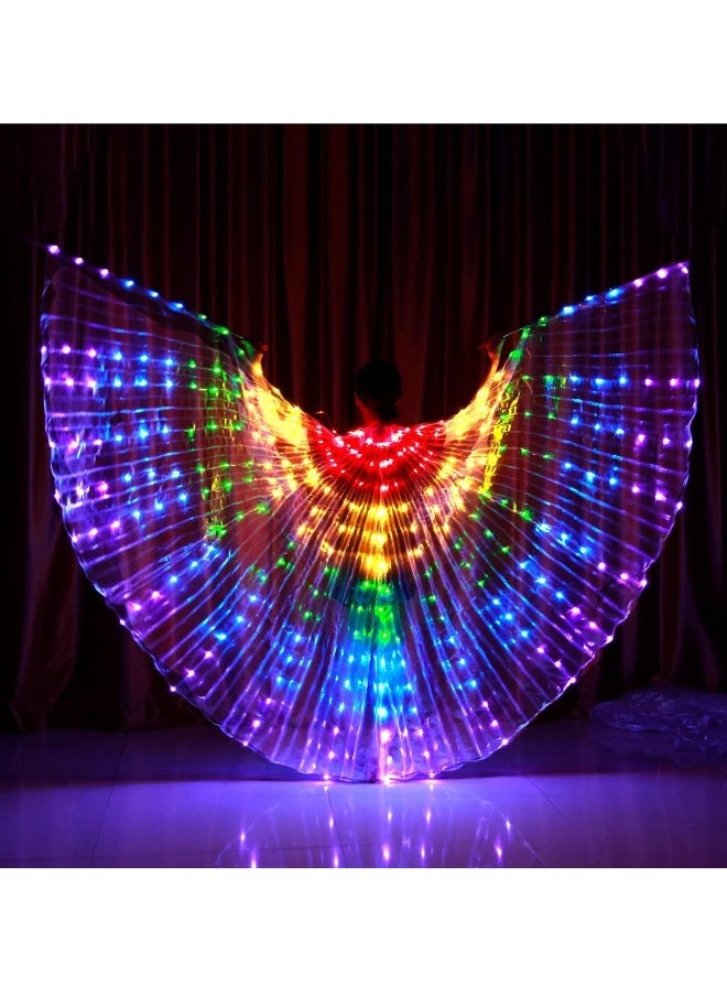 Generic LED Wing Light Up Wings LED  erfly Wings Belly Dance Wings with Telescopic Stick for Stage Show Glow Light Up Costume Party Club Wear Wings for Women Party  - Image 1