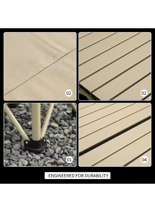 Vparty Outdoor Thickened Folding Table and Chair Set, 1 Table + 4 Chairs, Lightweight and Portable, Stable and Durable, Comfortable for Long-term Sitting. Suitable for Camping Picnics, Barbecue Fishing, Street Stalls, Home Use and Other Scenarios - Image 3