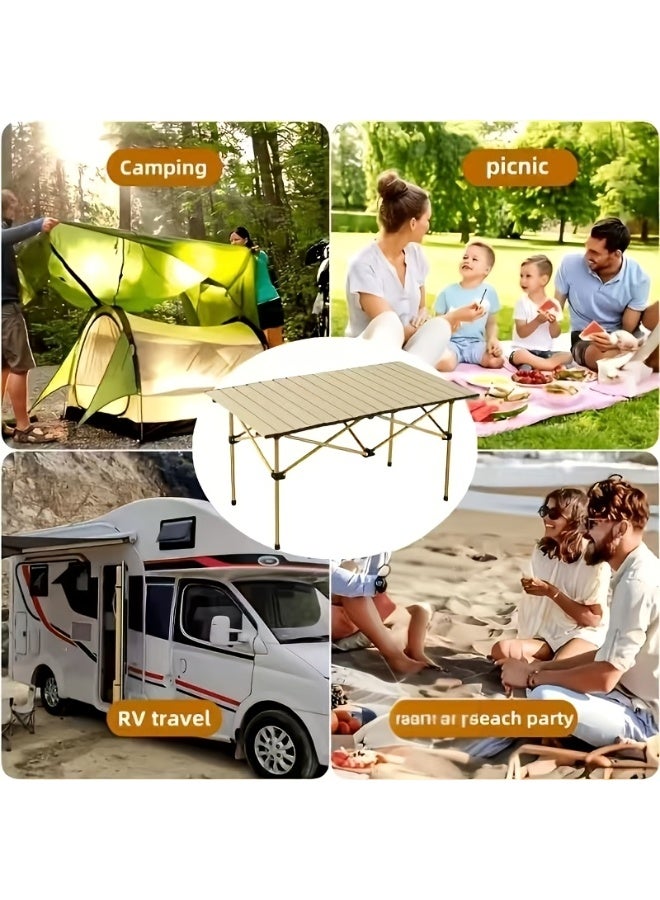 Vparty Outdoor Thickened Folding Table and Chair Set, 1 Table + 4 Chairs, Lightweight and Portable, Stable and Durable, Comfortable for Long-term Sitting. Suitable for Camping Picnics, Barbecue Fishing, Street Stalls, Home Use and Other Scenarios - Image 4