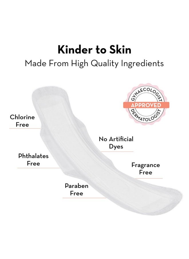 Plush 100% Pure U.S. Cotton 14 Sanitary Pads For Women | 8 Light Flow Pads (L) 6 Heavy Flow (Xl) & 2 Panty Liners | Ultra-Thin, Rash Free | For All Skin Type | Vegan  - Image 4