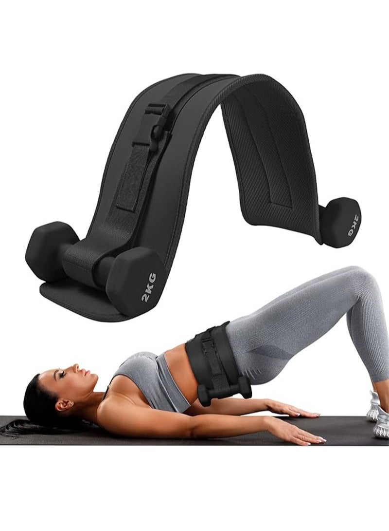 أبوستيم حزام تمرين دفع الورك، حزام دمبل لدفع الورك، سميك وواسع، مناسب للدمبل أو الكيتلبل أو ألواح الحديد، حصيرة غير قابلة للانزلاق، صالة الألعاب الرياضية أو التمرين المنزلي (أسود) - Image 1