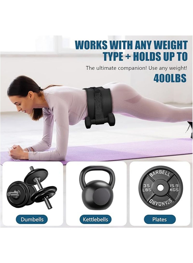 أبوستيم حزام تمرين دفع الورك، حزام دمبل لدفع الورك، سميك وواسع، مناسب للدمبل أو الكيتلبل أو ألواح الحديد، حصيرة غير قابلة للانزلاق، صالة الألعاب الرياضية أو التمرين المنزلي (أسود) - Image 4