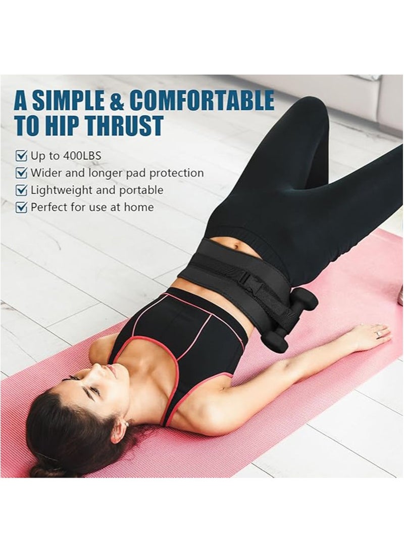 أبوستيم حزام تمرين دفع الورك، حزام دمبل لدفع الورك، سميك وواسع، مناسب للدمبل أو الكيتلبل أو ألواح الحديد، حصيرة غير قابلة للانزلاق، صالة الألعاب الرياضية أو التمرين المنزلي (أسود) - Image 3