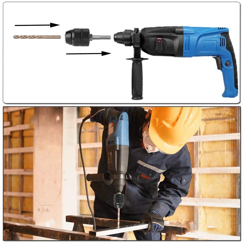 Hymnorq 1/2-20UNF Keyless 1.5-13mm 3-Jaw Rachet Self-locking Drill Chuck with SDS Plus Shank Adaptor, Full Metal Body, Fit Rotary Hammer and Hammer Drill, to Hold Bits from 1/16 Inch to 1/2 Inch - Image 4