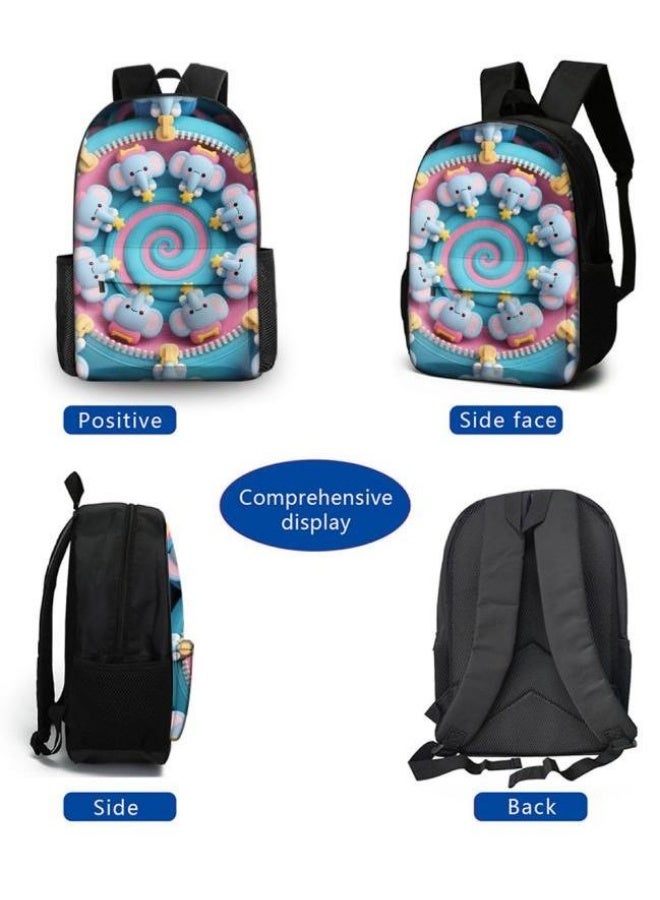 Bright Li Fire Unlock the new fashion of childish fun! Three-piece set of bags, cartoon elements for children and teenagers (students, children, friends' outings, mountain climbing, schooling, etc. can be used) - 73  - Image 3