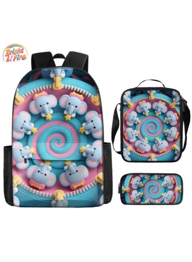 Bright Li Fire Unlock the new fashion of childish fun! Three-piece set of bags, cartoon elements for children and teenagers (students, children, friends' outings, mountain climbing, schooling, etc. can be used) - 73  - Image 1