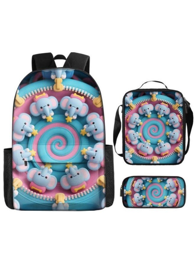 Bright Li Fire Unlock the new fashion of childish fun! Three-piece set of bags, cartoon elements for children and teenagers (students, children, friends' outings, mountain climbing, schooling, etc. can be used) - 73  - Image 2