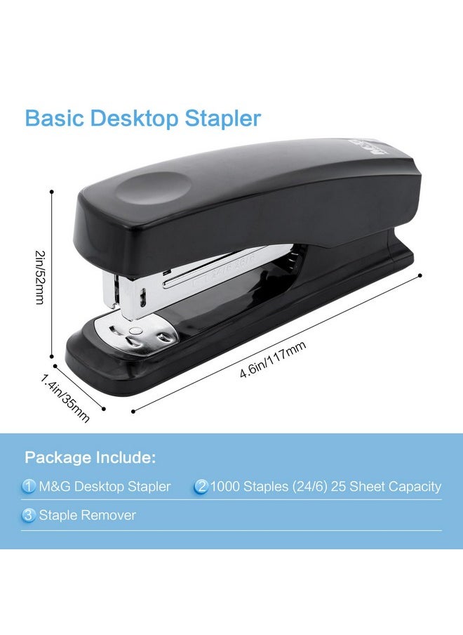 Desktop Stapler Basic Stapler With 25 Sheet Capacity, Two Binding Modes, Portable Stapler With 1000 Staples And Remover, Durable Staplers For Office School Home (Black) - pzsku/Z8A786621F0F210467739Z/45/_/1731926426/e309da32-a3a1-4c9f-a817-656e3f244271