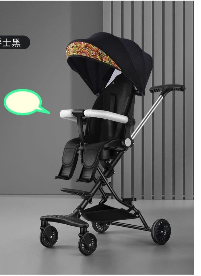 Generic Portable Compact Airport Pocket Travel Stroller For Airplane, Upto 65 Lbs, Black  - Image 1