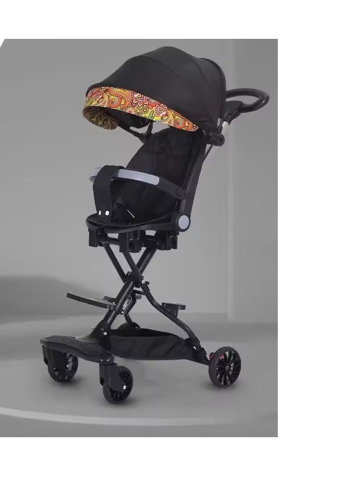 عربة سفر مدمجة محمولة للمطار، تصل إلى 65 رطلاً، سوداء - Image 2