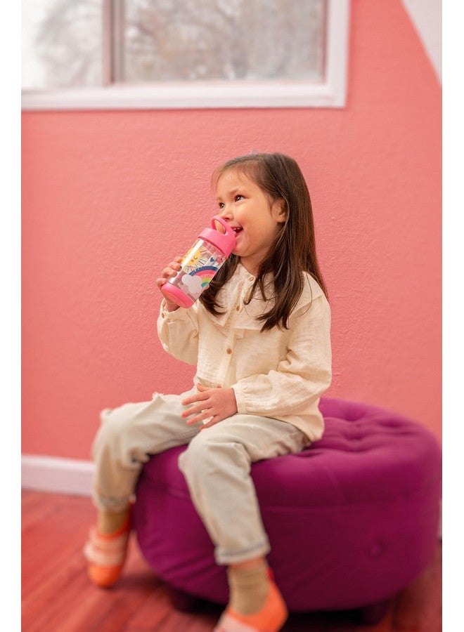 Stephen Joseph Kids Flip Top Water Bottle 10 Oz Tritan Bpa Free Water Bottle For Girls & Boys Back To School Flip Top Bottle Pink Dino - Image 3