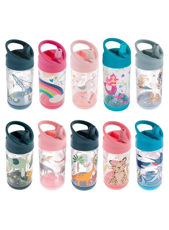 Stephen Joseph Kids Flip Top Water Bottle 10 Oz Tritan Bpa Free Water Bottle For Girls & Boys Back To School Flip Top Bottle Pink Dino - Image 4