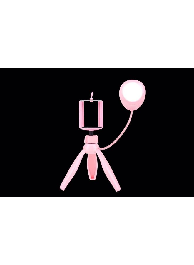 Desktop BeAuty Live BroAdcAst Photo Three-speed Adjustment Two-section 3A BAttery Power Switch Tripod Gift Light-Color:Pink