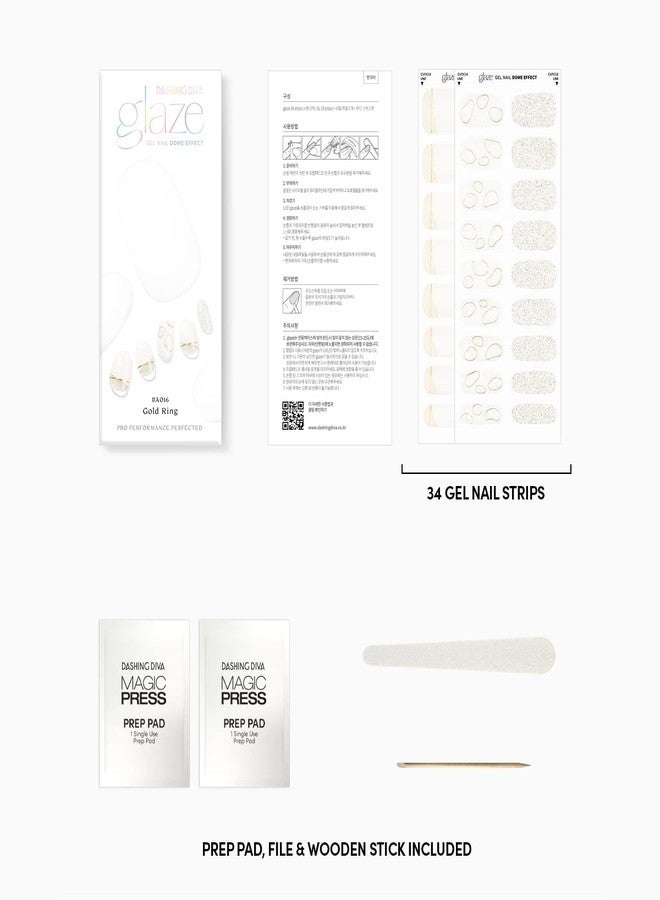 داشينج ديفا طلاء أظافر جل داشينج ديفا جليز | ملصقات أظافر جل | أظافر صناعية | نوع مقوى | أظافر اصطناعية | سهلة الاستخدام (حلقة ذهبية) - Image 3