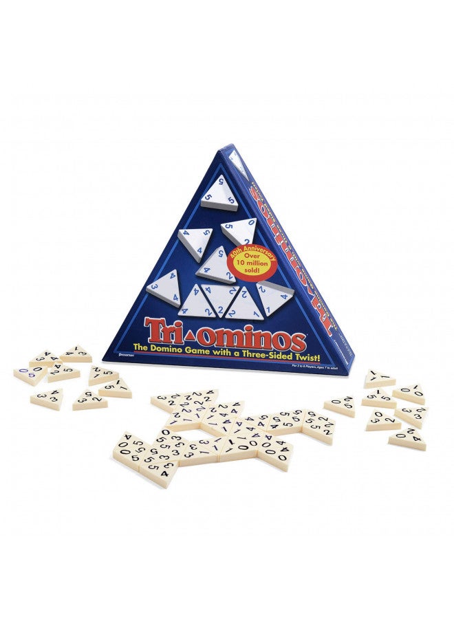 Pressman Tri-Ominos - Travel Edition with Lightweight Playing Tiles by Pressman Games Blue, 5" - Image 2
