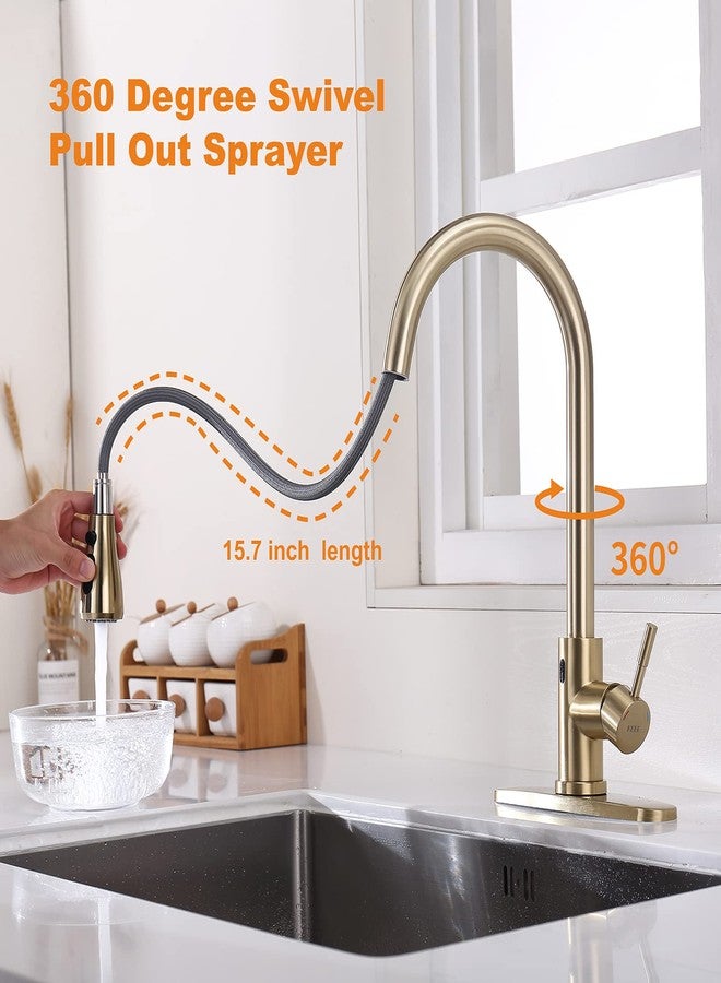 Keer Kitchen Sink Faucet, Kitchen Faucet Stainless Steel with Pull Down Sprayer Brushed Nickel Commercial Modern High arc Single Handle Single Hole Pull Out Kitchen Faucets for Bar Laundry rv Utility Sink - Image 5