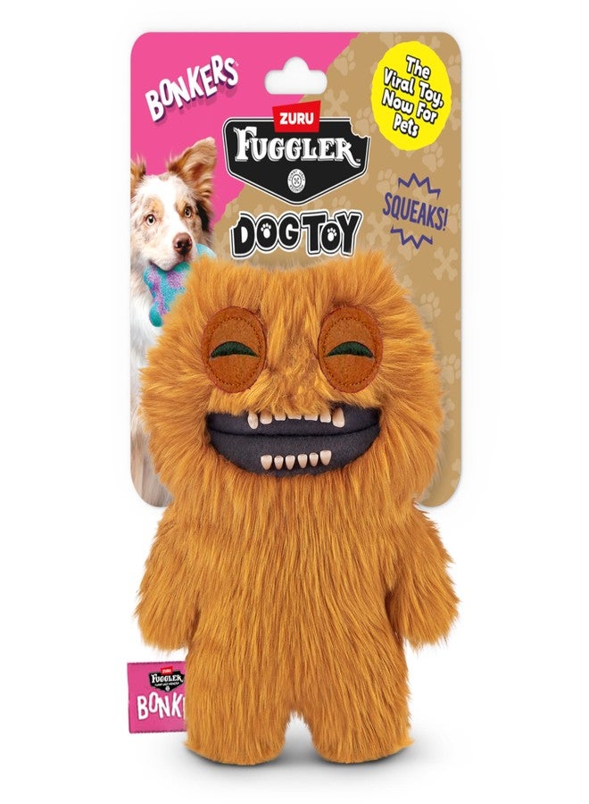 Bonkers Fuggler Count Underoo Mcgoo Squeaky & Plush Dog Toy for Playtime, Orange, 8 inches - Image 2