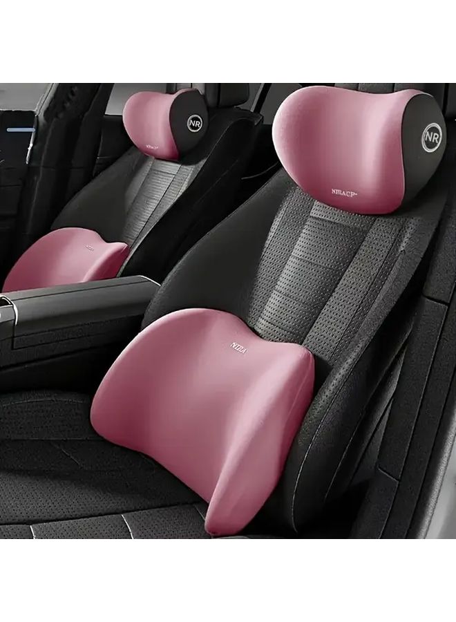1 Set Gray Car Headrest Lumbar Support Pillow 2pcs Memory Foam Cushion Auto Accessories - Image 3