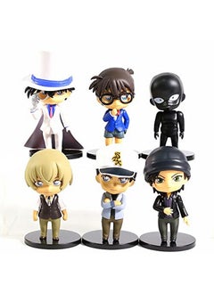 Trunkin Trunkin Case Closed Detective Conan Action Figures | 6 Pcs Set 9-12 cms Polyvinyl Chloride Figure Edogawa Conan Kaitou Kiddo Hattori Heiji Furuya Rei Akai Shuichi Toys | ,Multicolor  - Image 1
