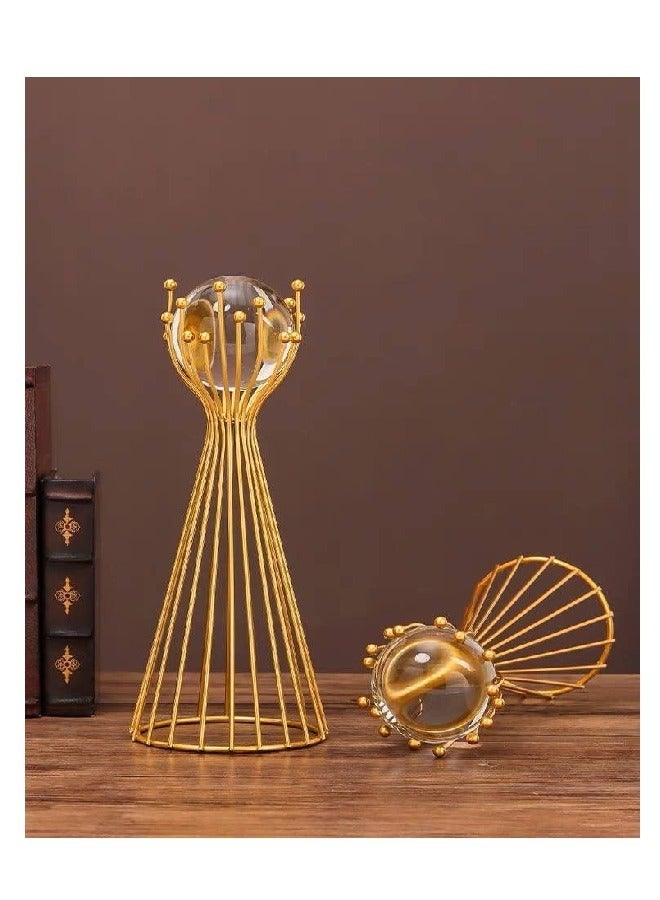 A unique decorative piece made of high-quality metal plated in gold large - Image 1
