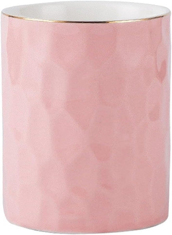 HANKOR Ceramic Pen Holder Cup Pencil Holder for Desk, Makeup Brush Holder Organizer for Office Home (Pink) - Image 1