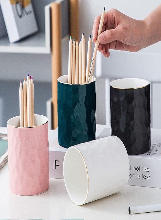 HANKOR Ceramic Pen Holder Cup Pencil Holder for Desk, Makeup Brush Holder Organizer for Office Home (Pink) - Image 3
