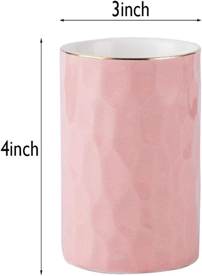 HANKOR Ceramic Pen Holder Cup Pencil Holder for Desk, Makeup Brush Holder Organizer for Office Home (Pink) - Image 4