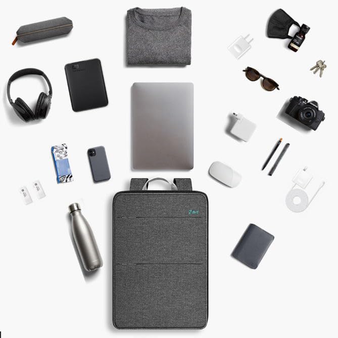 ZINZ Slim & Expandable Laptop Backpack 15 15.6 16 Inch Sleeve with USB Port, Spill-Resistant Notebooks Bag Case for Most 14-16 Inch MacBooks Surface-Books Dell HP Lenovo Asus Computers,G01BK02 - Image 5