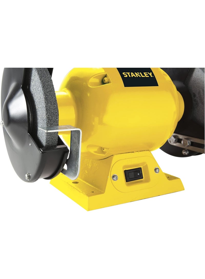 Stanley 6" (152mm) Bench Grinder, 1/2 HP (373W) Corded Power Tool – STGB3715-B5, Cast Iron Base, 3000 RPM, Compatible with Buffing & Wire Wheels - Image 3