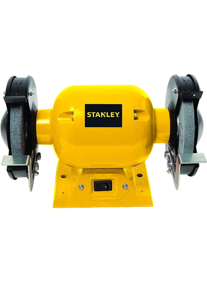 Stanley 6" (152mm) Bench Grinder, 1/2 HP (373W) Corded Power Tool – STGB3715-B5, Cast Iron Base, 3000 RPM, Compatible with Buffing & Wire Wheels - Image 4