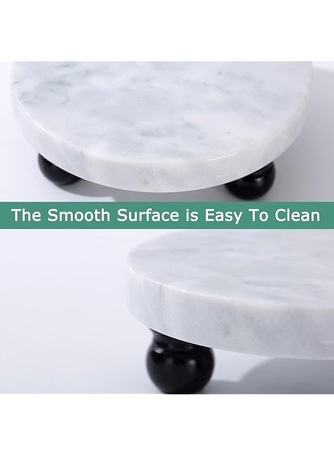 إيروريكس حامل رخامي مزخرف من Fasolahome لعرض ديكورات المنزل والحمام والمطبخ، حامل رخامي جميل يعرض ديكوراتك بشكل فريد، صينية رخامية مثالية لإضافة بعض الجمال إلى - Image 3