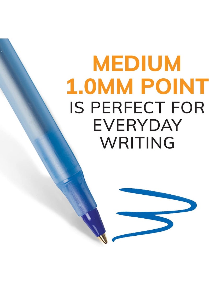 BIC Round Stic Ball Pens, Medium Point, Blue, 10-Count - Image 2