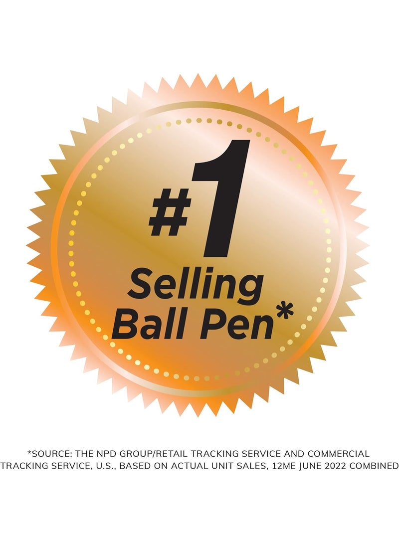 BIC Round Stic Ball Pens, Medium Point, Blue, 10-Count - Image 4