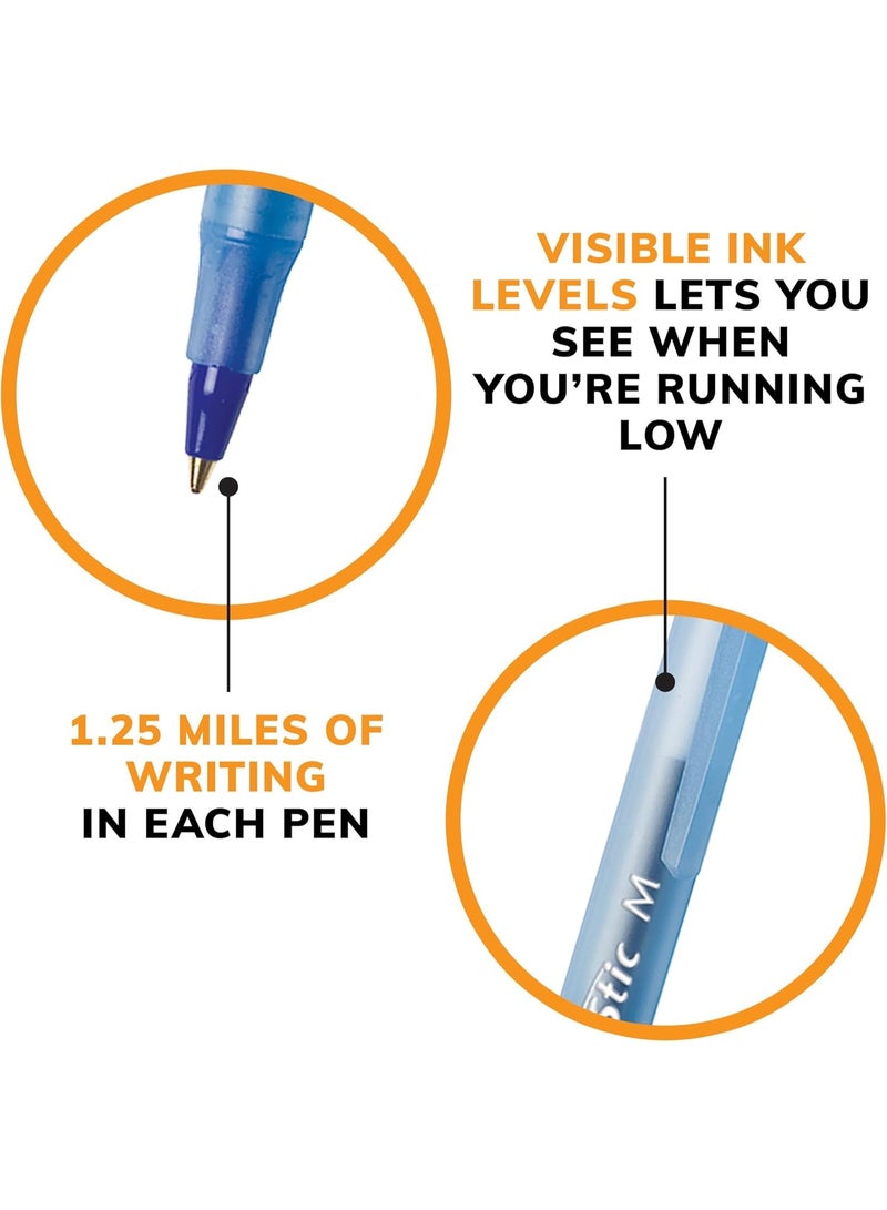 BIC Round Stic Ball Pens, Medium Point, Blue, 10-Count - Image 5